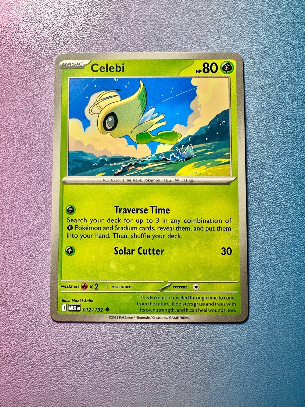 celebi - 012/132 (uncommon) — pokemon: mega evolutions - base set